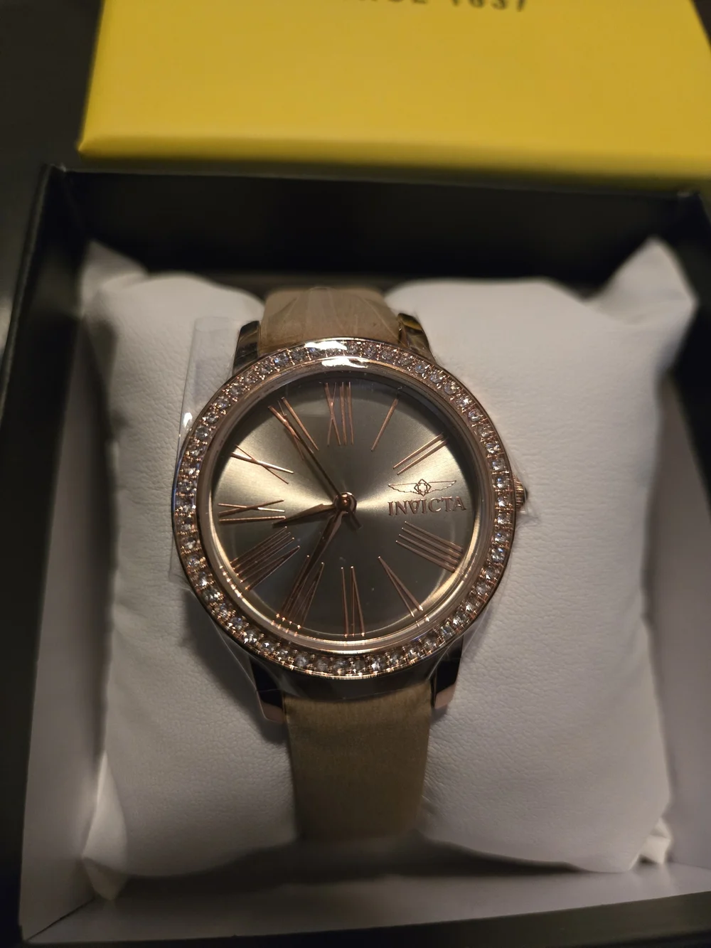 70447 Invicta Celestial Lady 31mm Ethera Rose Gold Khaki SD-006 Womens Watch
